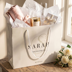 Bolsa De Regalo Grande Dama de Honor Personalizada Marfil