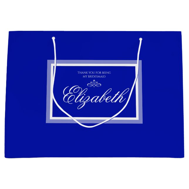 Bolsa De Regalo Grande Dama de novias de personalizable azul cobalto (Anverso)