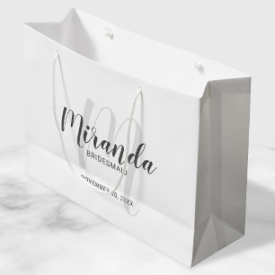 Bolsa De Regalo Grande Damas de Honor Personalizadas con Letra Moderna