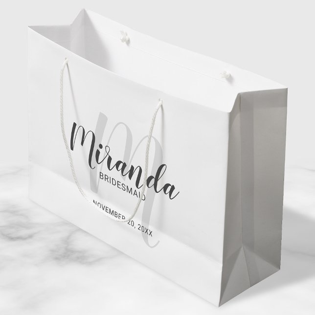Bolsa De Regalo Grande Damas de Honor Personalizadas con Letra Moderna (Subido por el creador)