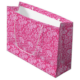 Bolsa De Regalo Grande Damasco del clavel de Nouveau del arte, rosa del