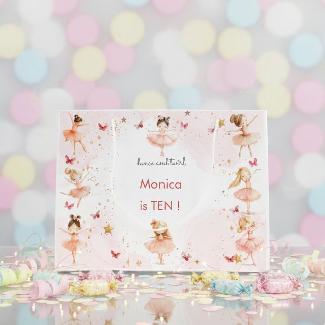 Bolsa De Regalo Grande Danza y vuelta lindo bailarina ballet niño cumplea (Subido por el creador)