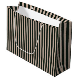 Bolsa De Regalo Grande Dark Green Gray Stripes Birday