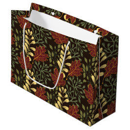 Bolsa De Regalo Grande Dark red maple leaves floral pattern