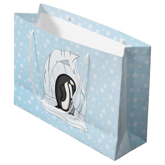 Bolsa De Regalo Grande Davin y Annie el bolso del regalo de los pingüinos (Angulo Anverso)