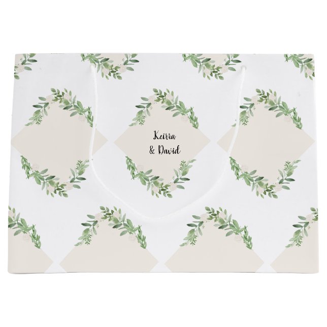 Bolsa de regalo grande de boda personalizada (Anverso)