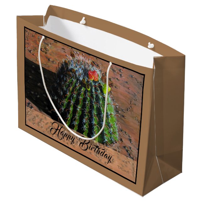 Bolsa de regalo grande de Cactus de barril (Angulo reverso)