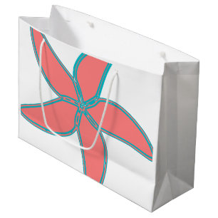 Bolsa de regalo grande de color rosa de pez estrel