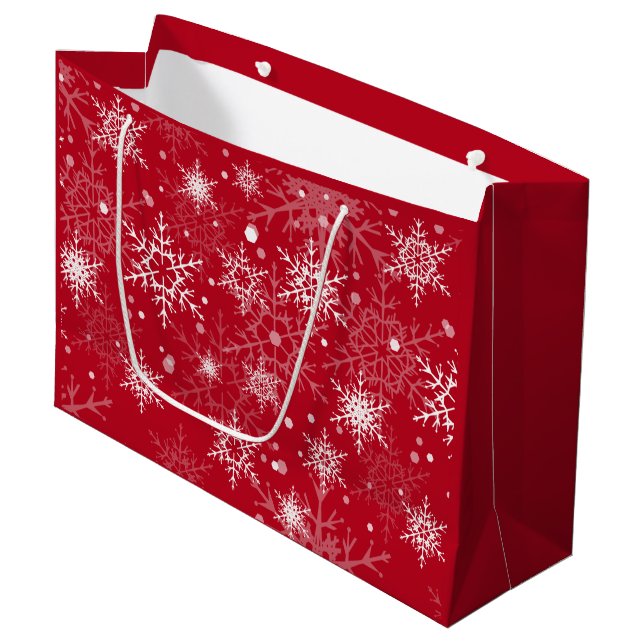 Bolsa de regalo grande de copos de nieve calados b (Angulo Anverso)