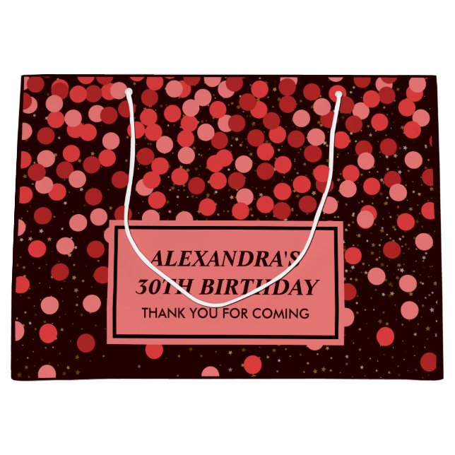 Bolsa de regalo grande de cumpleaños con confeti n (Anverso)