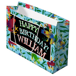 Bolsa de regalo grande de cumpleaños personalizada