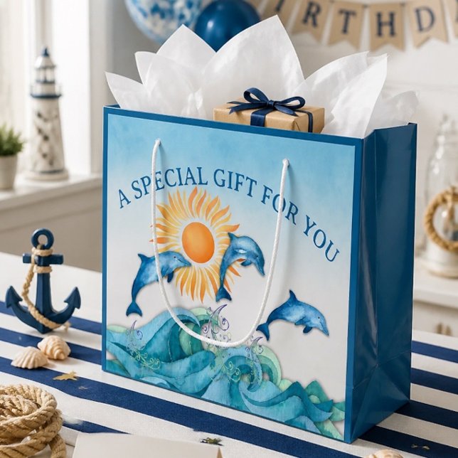 Bolsa de regalo grande de delfines personalizada (Subido por el creador)