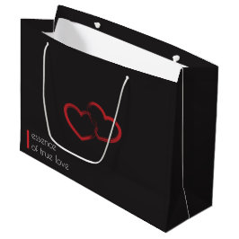 Bolsa de regalo grande de doble corazón rojo