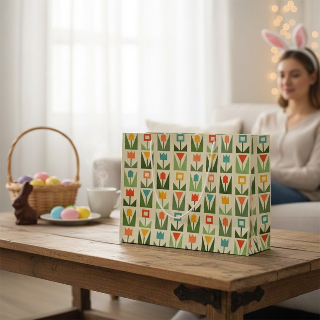 Bolsa de regalo grande de flores abstractas de pri (Subido por el creador)