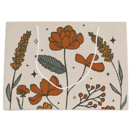 Bolsa de regalo grande de flores silvestres boho