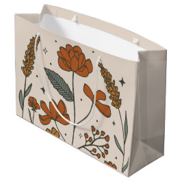 Bolsa de regalo grande de flores silvestres boho