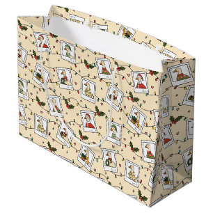 Bolsa de regalo grande de gansos de Navidad dibuja