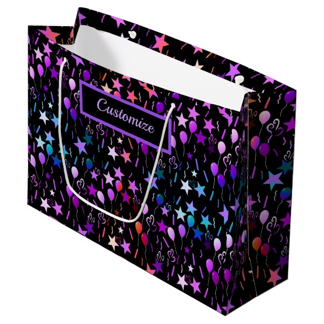 Bolsa de regalo grande de globos y estrellas de co (Angulo Anverso)