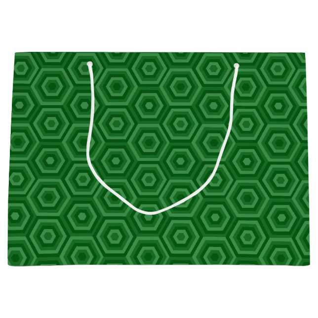 Bolsa de regalo grande de Hexagonal anidado verde (Anverso)