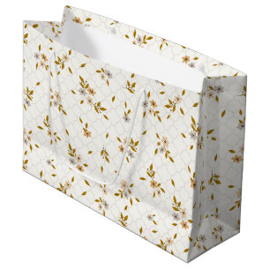Bolsa de regalo grande de impresión floral estiliz