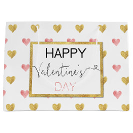 Bolsa de regalo grande de los corazones rosados el