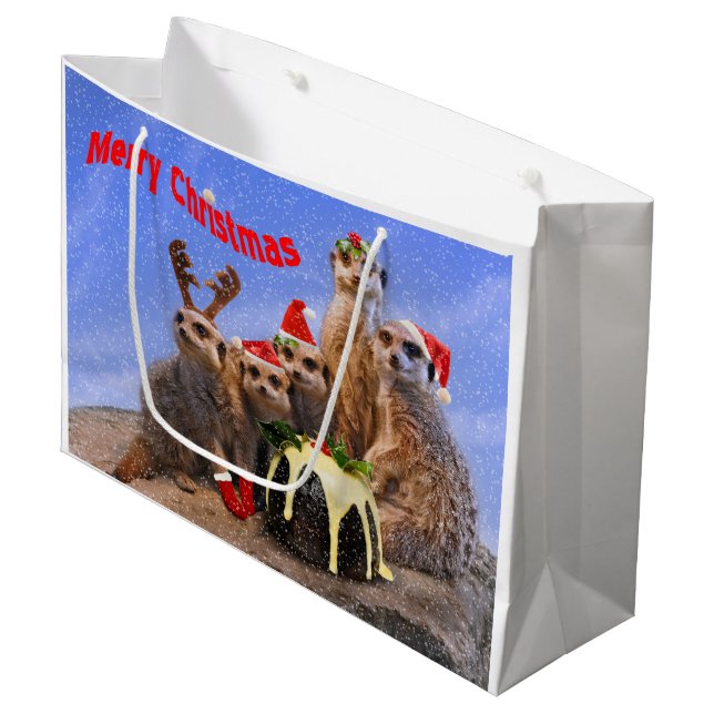 Bolsa de regalo grande de Merry Meerkats (Angulo Anverso)