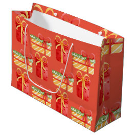 Bolsa de regalo grande de Naranja rojo y amarillo