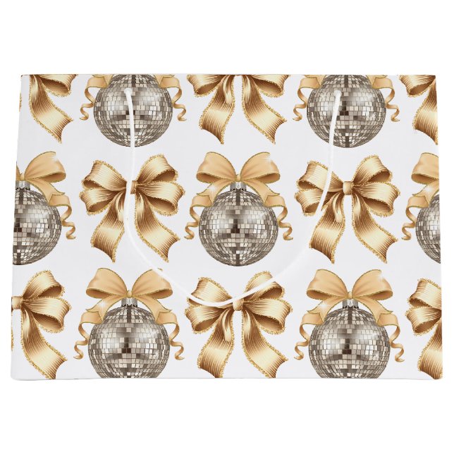 Bolsa de regalo grande de oro y disco Ball - Glam  (Anverso)