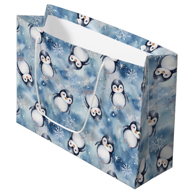 Bolsa de regalo grande de Penguin Baby Shower (Angulo Anverso)