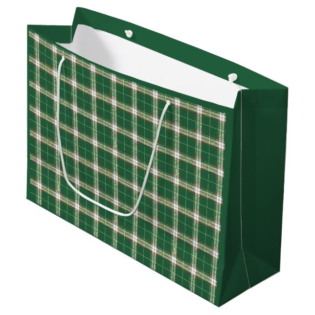 Bolsa de regalo grande de plástico verde blanco pa (Angulo Anverso)