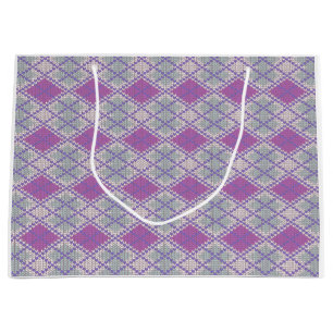 BOLSA DE REGALO GRANDE DE PUNTO ARGYLE LILAC