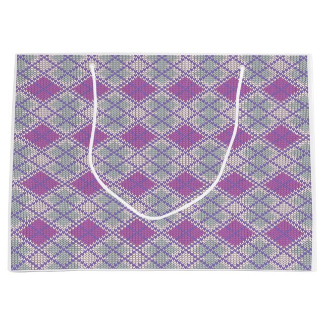 BOLSA DE REGALO GRANDE DE PUNTO ARGYLE LILAC (Anverso)