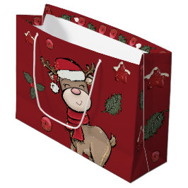 Bolsa de Regalo Grande de Reno y Berry Rojo Oscuro