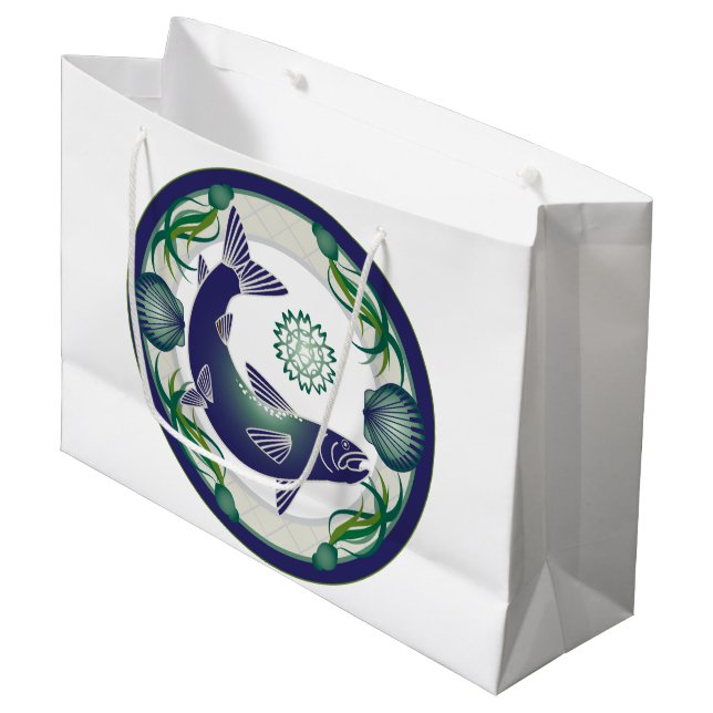 Bolsa de regalo grande de salmón (Angulo Anverso)