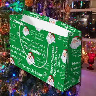 Bolsa De Regalo Grande De Santa Claus añada Navidades de nombres de niños