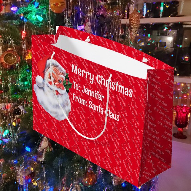 Bolsa De Regalo Grande De Santa Claus repetiendo el nombre (Subido por el creador)