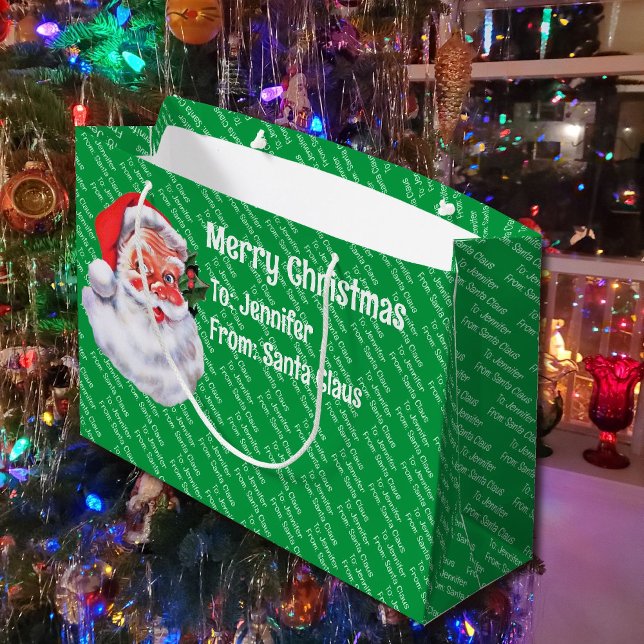 Bolsa De Regalo Grande De Santa Claus repetiendo el nombre (Subido por el creador)