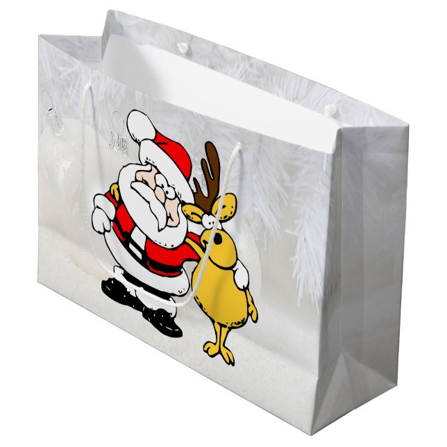 Bolsa de regalo grande de Santa con Personalizado  (Angulo Anverso)
