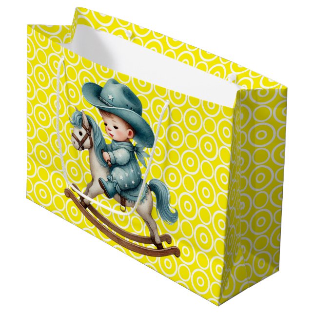 Bolsa de regalo grande de vaquero bebé occidental (Angulo Anverso)