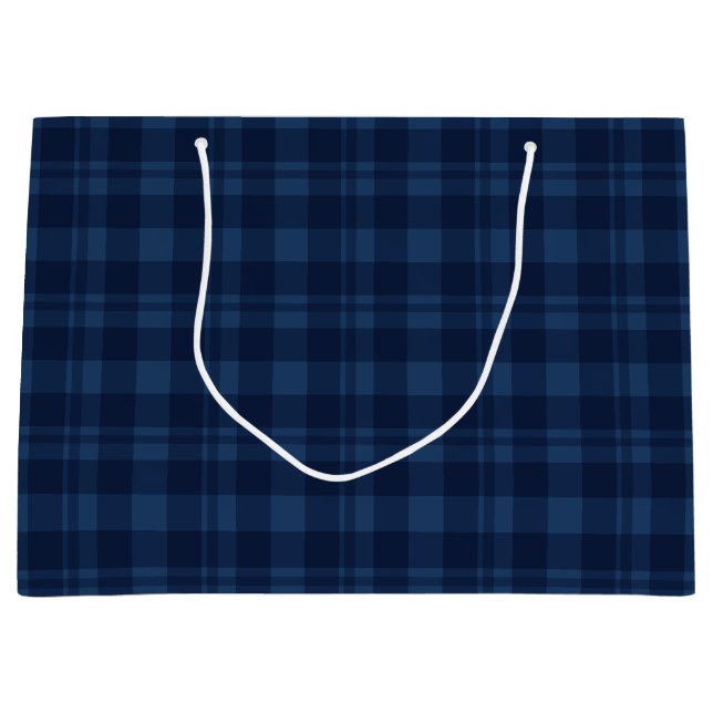 Bolsa de regalo grande de Winterberry Blue Tartan (Anverso)