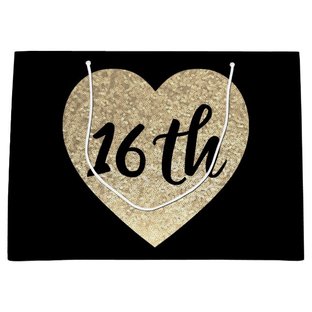 Bolsa De Regalo Grande décimosexto bolso del regalo de cumpleaños (Anverso)