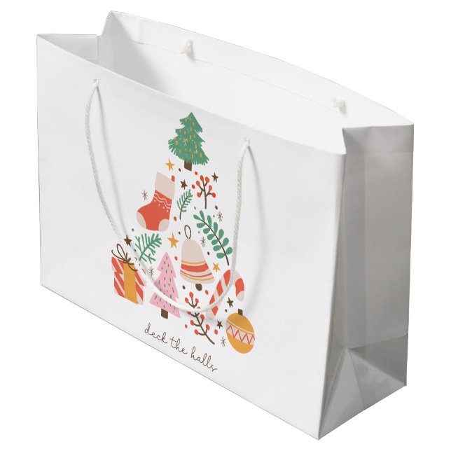 Bolsa De Regalo Grande Deck The Halls Christmas Tree (Angulo reverso)