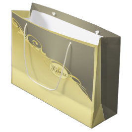 Bolsa De Regalo Grande Decoración de oro de lujo sobre oro y plata, Monog