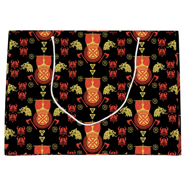 Bolsa De Regalo Grande Decoración del hogar escandinavo Viking Norsemen (Anverso)