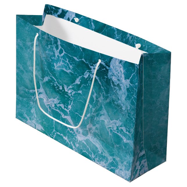 Bolsa De Regalo Grande Deep Blue Ocean Waves Beach (Angulo Anverso)