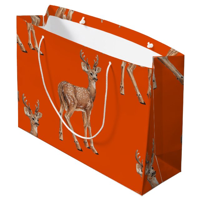 Bolsa De Regalo Grande Deer en rojo (Angulo reverso)