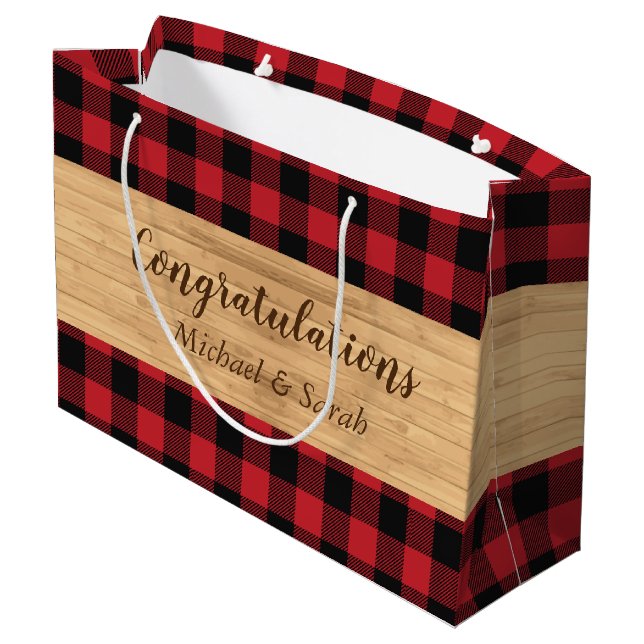 Bolsa De Regalo Grande Deer Hunting Lodge Baby Shower Antlers (Angulo reverso)