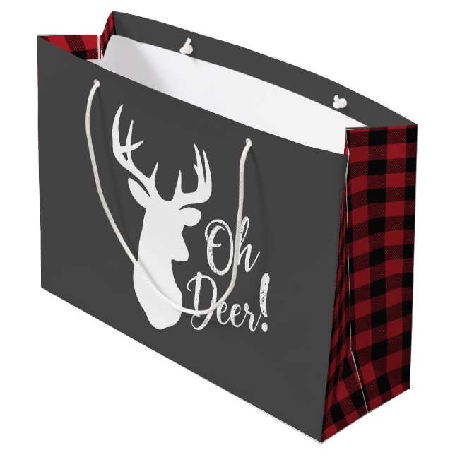 Bolsa De Regalo Grande Deer Hunting Lodge Baby Shower Antlers (Angulo reverso)