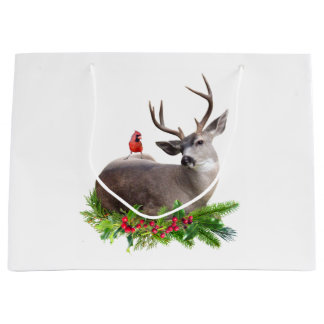 Bolsa De Regalo Grande Deer Red Bird Gift Bag