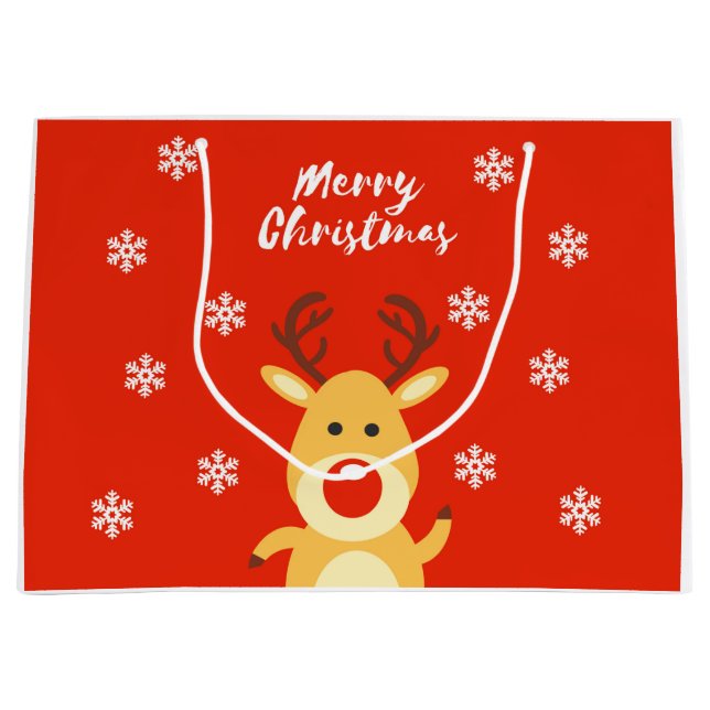Bolsa De Regalo Grande Deerro de nariz roja (Anverso)